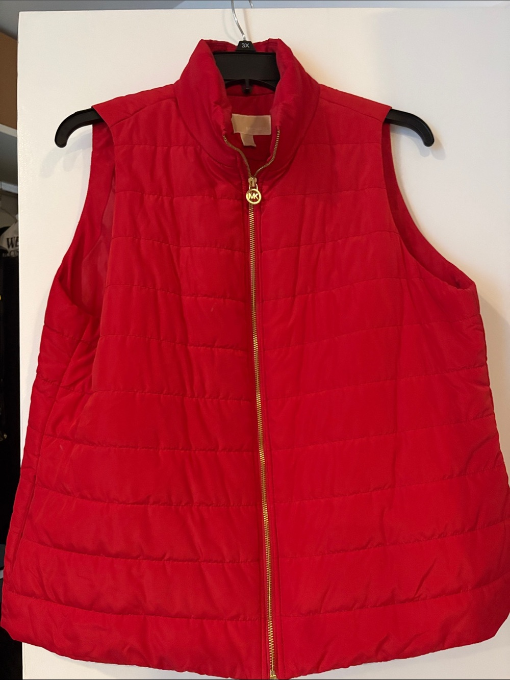 Michael Kors Red Quilted Sleeveless Puffer Vest